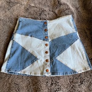 Madewell Patchwork Denim Skirt
